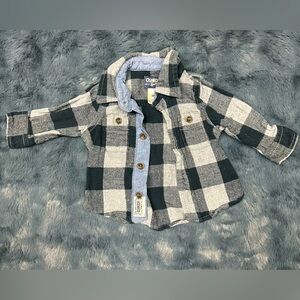 OshKosh B'gosh Black and Gray Plaid Kids Shirt